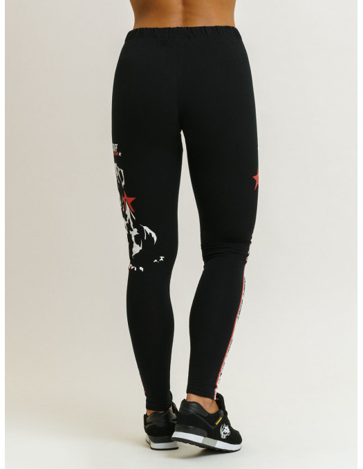 Puppy Logo Leggings BlackNRed by...