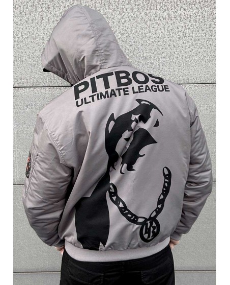 Pitbos Dog Winter Jacket GreyNBlack