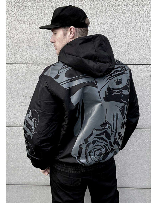 Street Art Winter Jacket BlackNGrey...