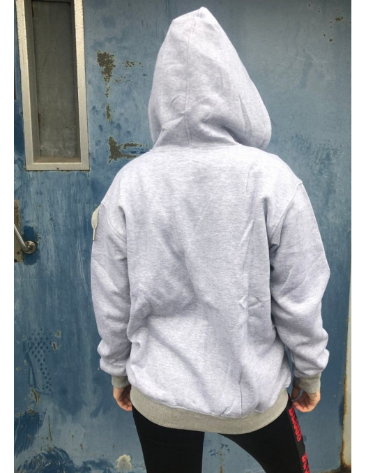 BSAT Womans Plain Zip Hoodie Grey