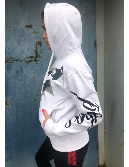 Camo Dog Hoodie White by Pitbos