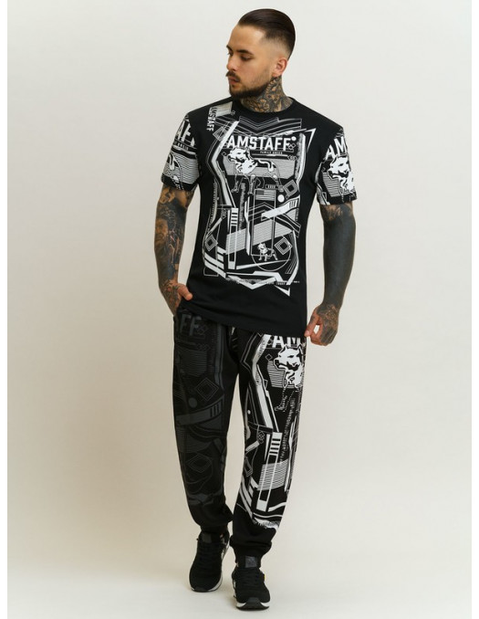 Amstaff edgy Logo T-Shirt BlackNWhite