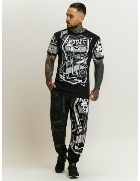 Amstaff edgy Logo T-Shirt BlackNWhite