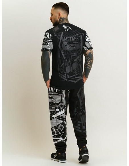 Amstaff edgy Logo T-Shirt BlackNWhite