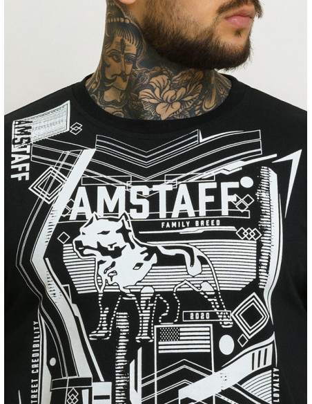 Amstaff edgy Logo T-Shirt BlackNWhite