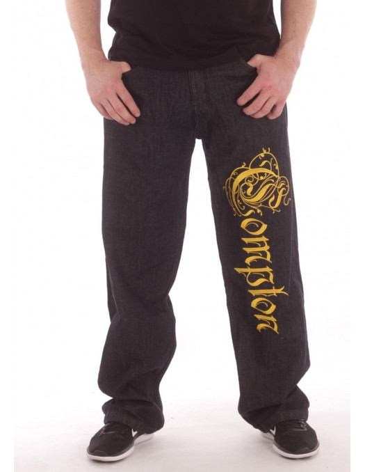 Compton Jeans BlackNGold Baggy by BSAT