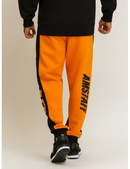 Amstaff Dog Logo Sweatpants OrangeNBLack