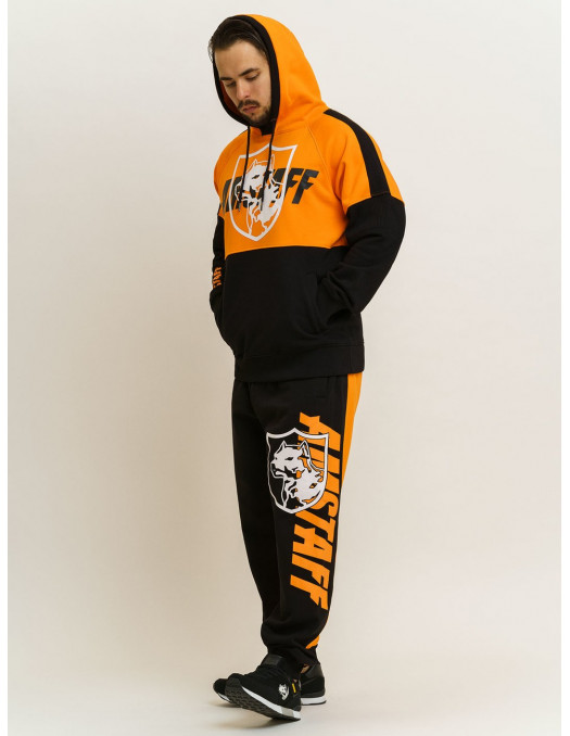 Amstaff Dog Logo Sweatpants OrangeNBLack