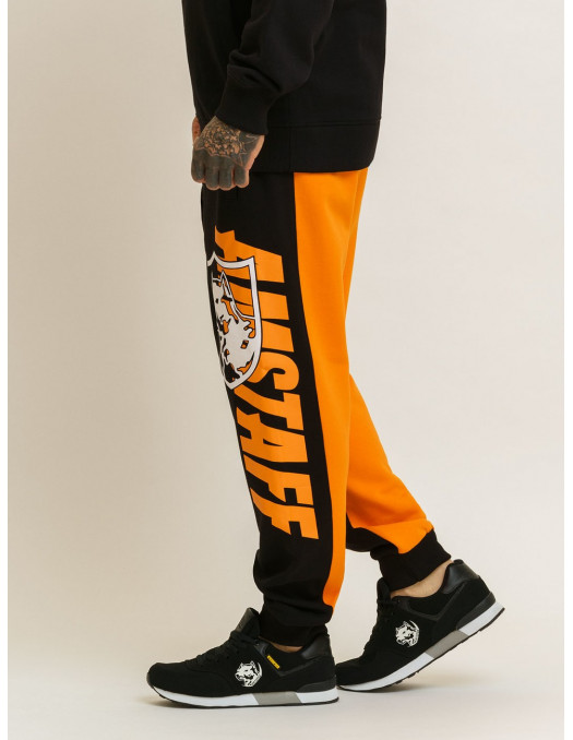 Amstaff Dog Logo Sweatpants OrangeNBLack