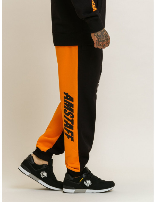 Amstaff Dog Logo Sweatpants OrangeNBLack