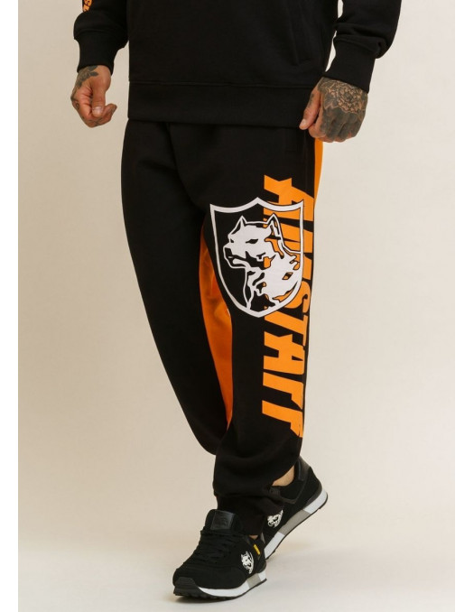 Amstaff Dog Logo Sweatpants OrangeNBLack