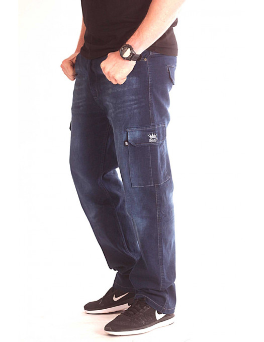 Denim Cargo Pants Dark Blue by BSAT