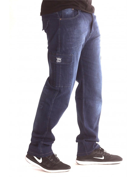 Denim Cargo Pants Dark Blue by BSAT