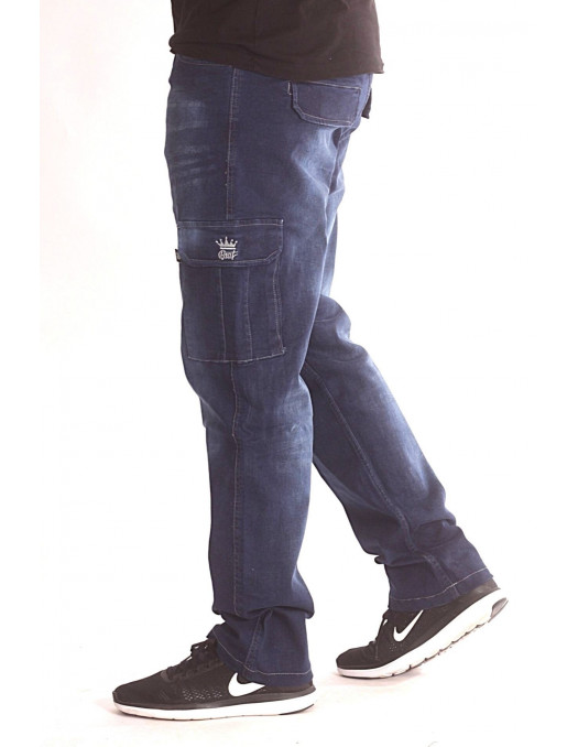 Denim Cargo Pants Dark Blue by BSAT