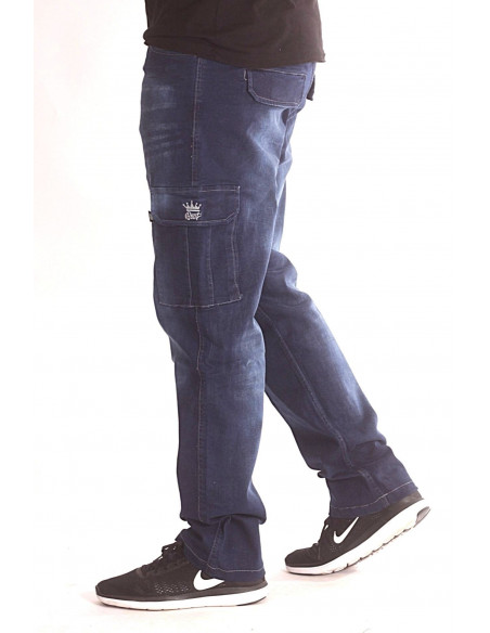Denim Cargo Pants Dark Blue by BSAT