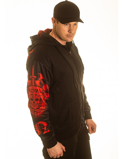 Valhalla Rising ZipHoodie BlackNRed...