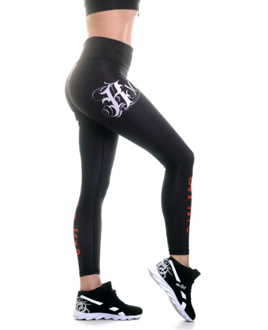 On Fire Skull Leggings Black by BSAT
