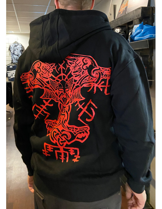 Norse Myth ZipHoodie BlackRedNGold by...