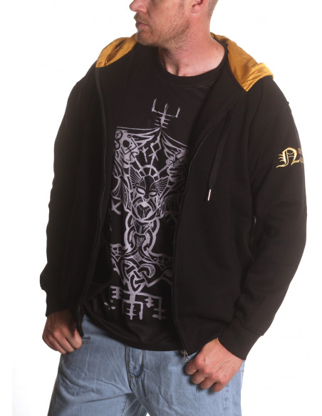 Norse Myth ZipHoodie BlackRedNGold by Nordic Worlds