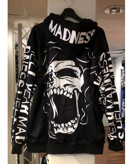 Madness Skull ZipHoodie El Barrio BlackNWhite by BSAT