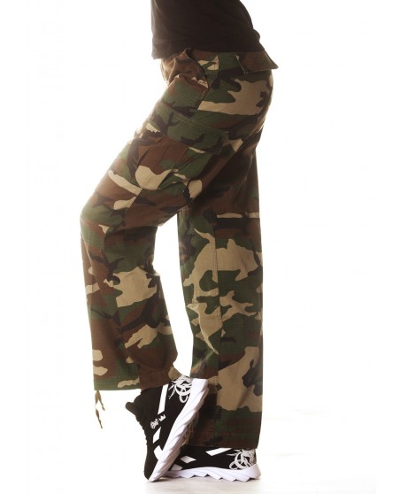 Woman Camo Cargo Pants Woodland by Tech Wear
