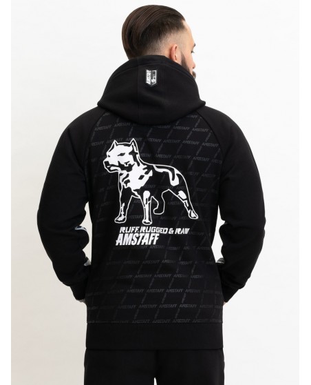 Ruff Rugged Raw Hoodie BlackNWhite by Amstaff