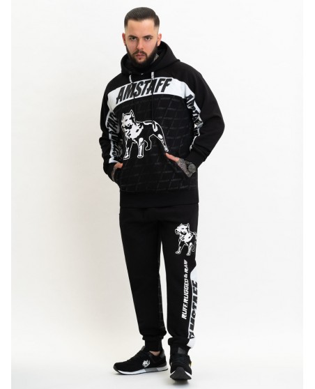 Ruff Rugged Raw Hoodie BlackNWhite by Amstaff