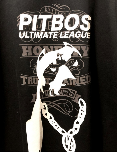 Pitbos Ultimate League Cotton T-Shirt BlackNWhite