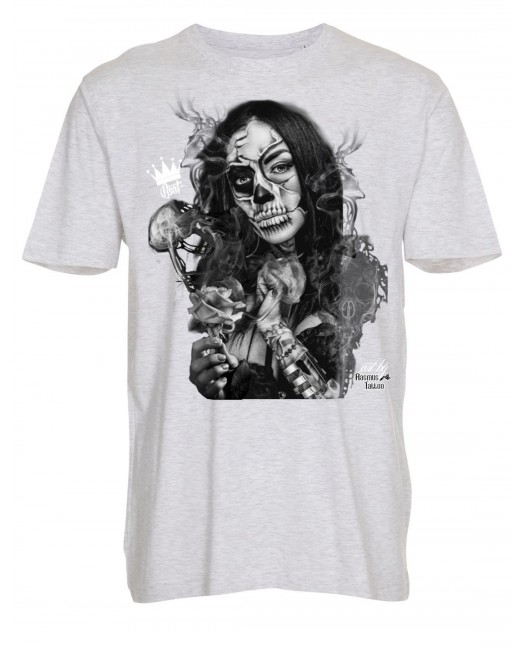 Chica Day of the Dead T-Shirt AshGrey