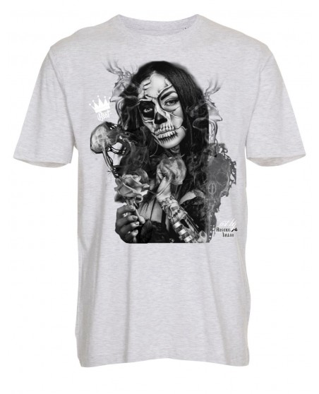 Chica Day of the Dead T-Shirt AshGrey