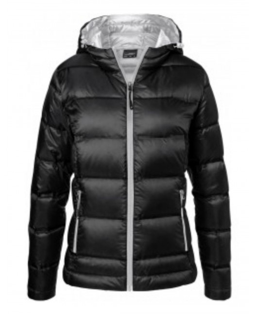 Hooded Down Jacket BlackNSilvergrey