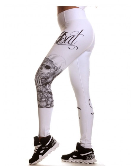 Praying Skull White Leggings