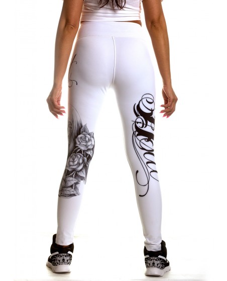 Praying Skull White Leggings