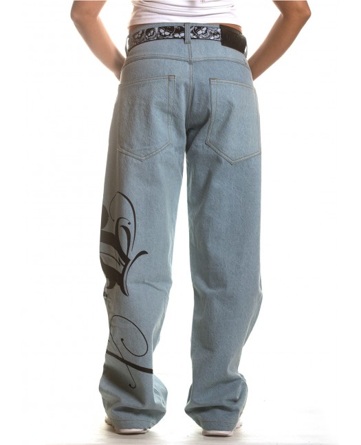 Art Script Baggy Jeans Vintage Blue...
