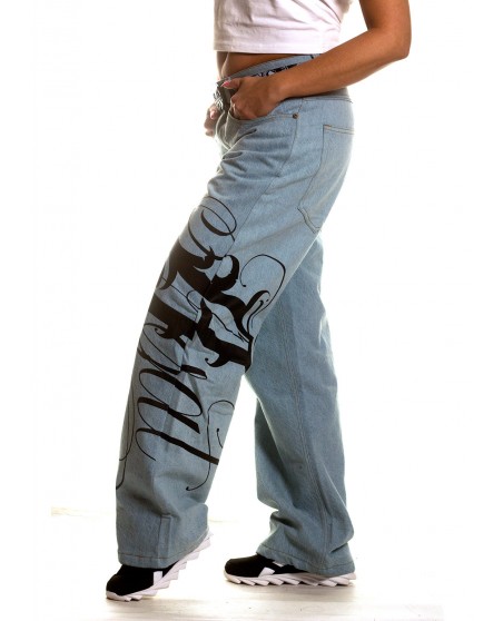 Art Script Baggy Jeans Vintage Blue by BSAT