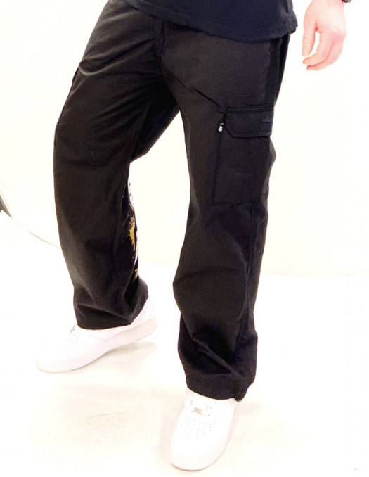 Street Famous Baggy Cargo Pants Black...