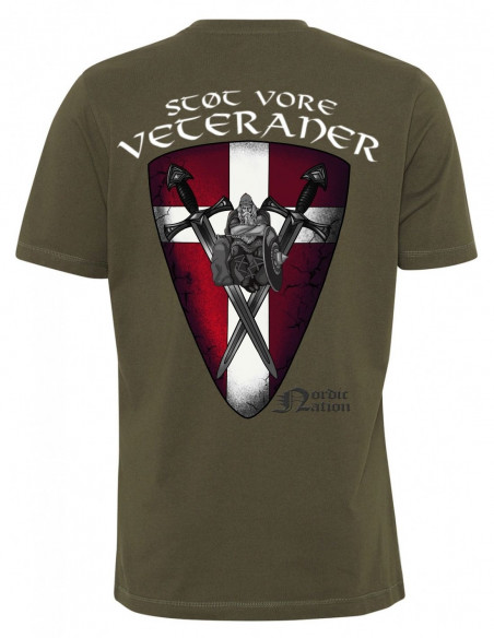 Støt Vore Veteraner T-Shirt Olive Back by Nordic Worlds Premium Cotton