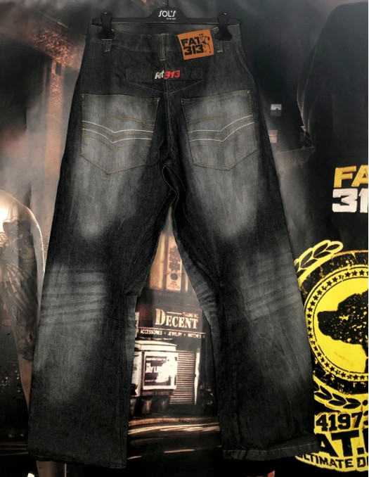 FAT313 Baggy Renew Legend Jeans Black...
