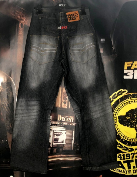 FAT313 Baggy Renew Legend Jeans Black Stonewashed