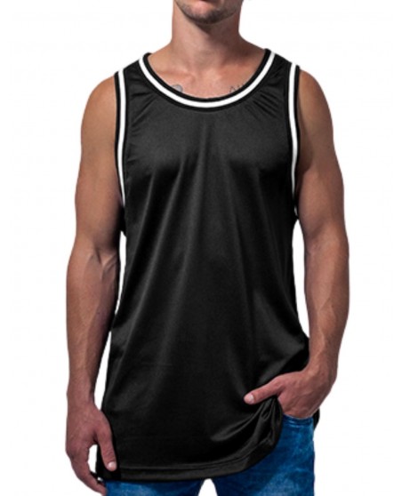 2-Colored Mesh TankTop BlackNWhite