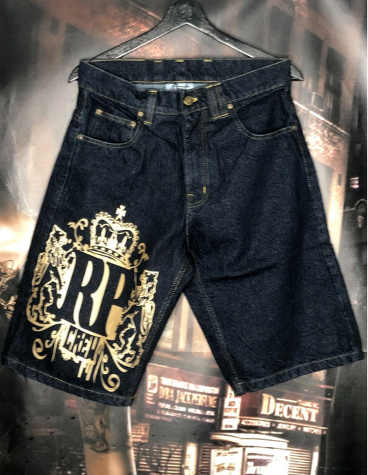 RP Crew Baggy Denim Shorts BlueNGold