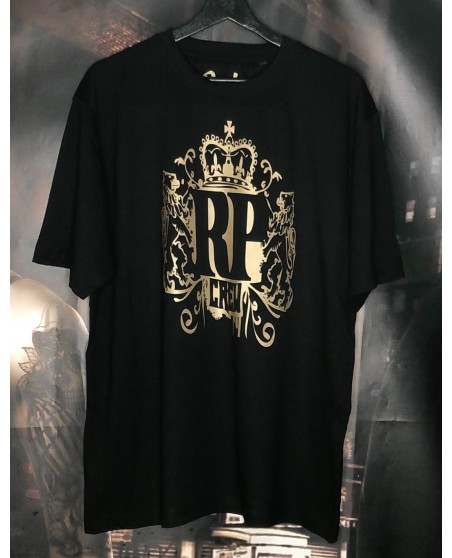 RP CREW baggy Organic Cotton T-Shirt BlackNGold by BSAT