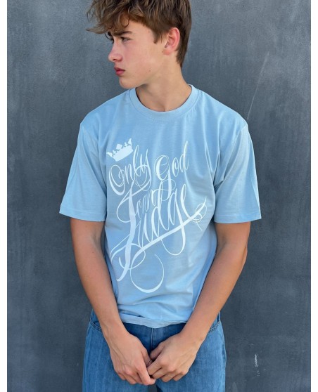 Only God Can Judge T-Shirt by BSAT Baggy Skyblue