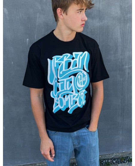 Black Urban City Bomber T-Shirt by BSAT