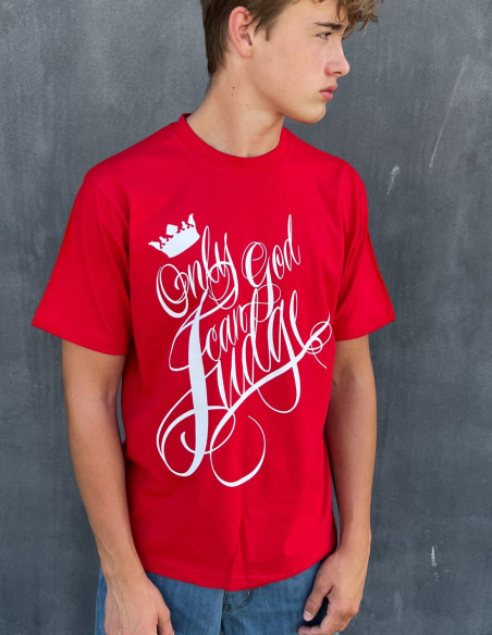 Only God Can Judge T-Shirt by BSAT Baggy Red
