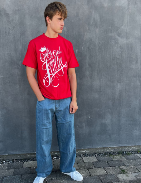 Only God Can Judge T-Shirt by BSAT Baggy Red