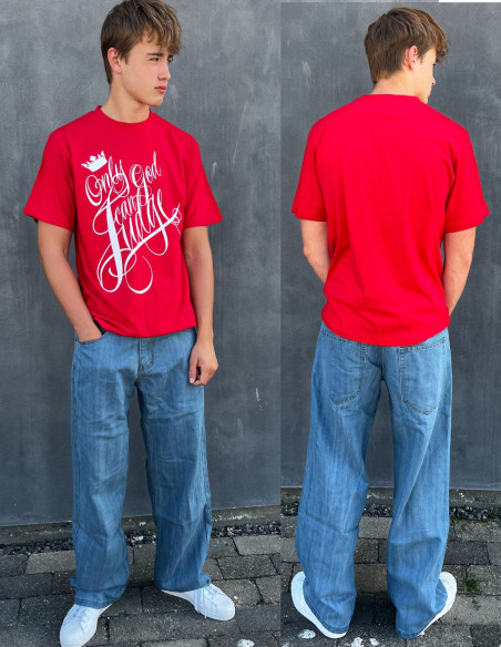 Only God Can Judge T-Shirt by BSAT Baggy Red