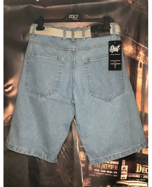 BSAT Baggy Denim Shorts Sky Blue