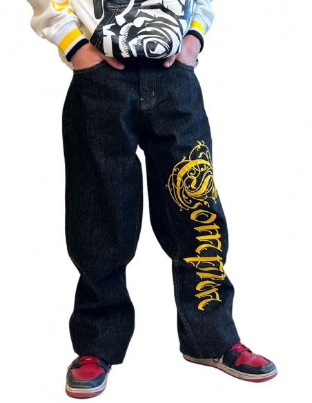 Compton Jeans BlackNGold Baggy by BSAT
