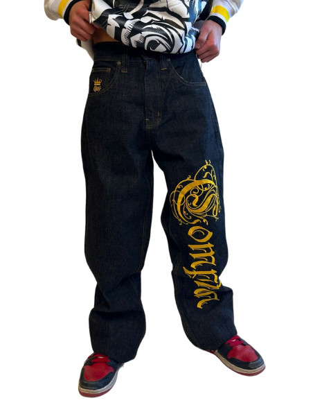 Compton Jeans BlackNGold Baggy by BSAT
